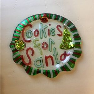Cookies For Santa Kid Children Holiday Glass Plate